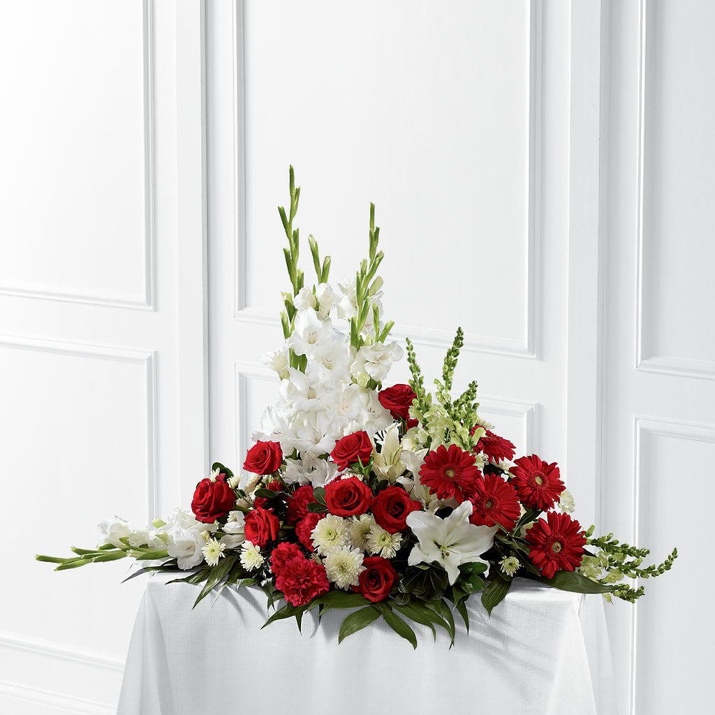 Crimson & White Arrangement – ELENA'S FLOWERS, Cleveland OH