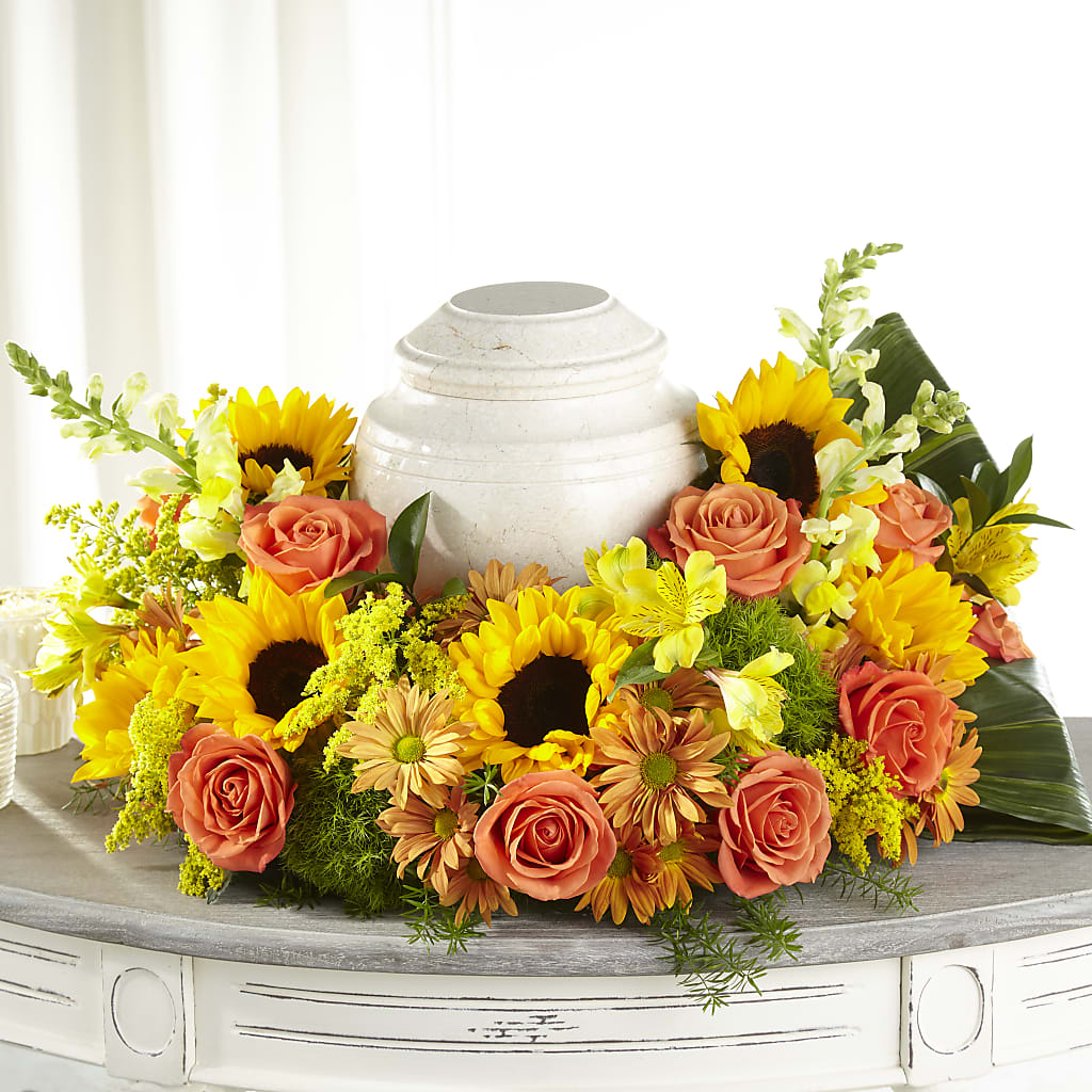 Faithful Sunflower Cremation Adornment – ELENA'S FLOWERS, Cleveland OH