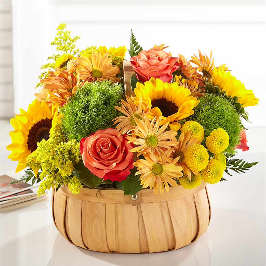 Harvest Sunflower Basket – ELENA'S FLOWERS, Cleveland OH