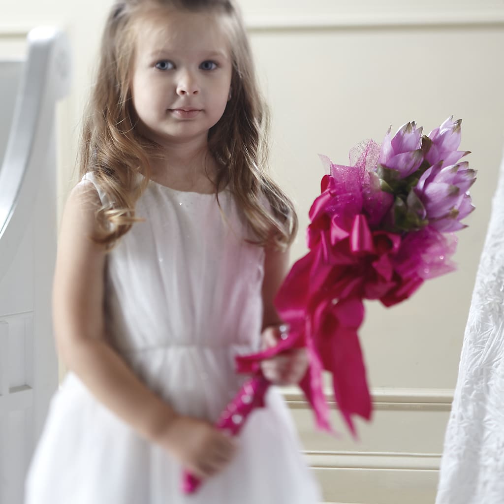Sparkle Pink Flower Girl Bouquet – ELENA'S FLOWERS, Cleveland OH