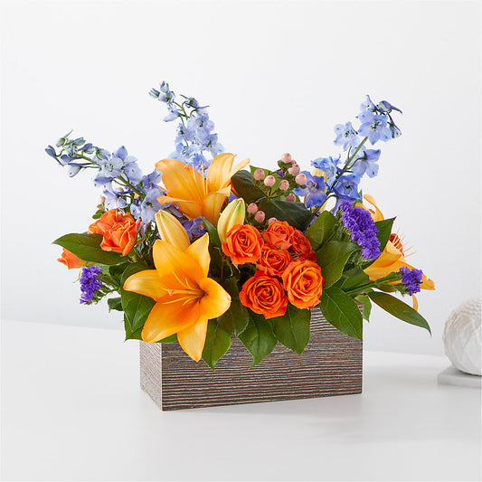 Radiant Citrus Box Bouquet – ELENA'S FLOWERS, Cleveland OH