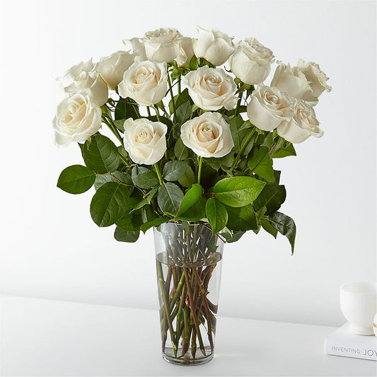 Long Stem White Rose Bouquet – ELENA'S FLOWERS, Cleveland OH
