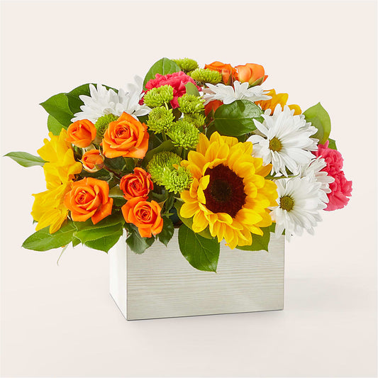 Sun-drenched Blooms Box Bouquet – ELENA'S FLOWERS, Cleveland OH
