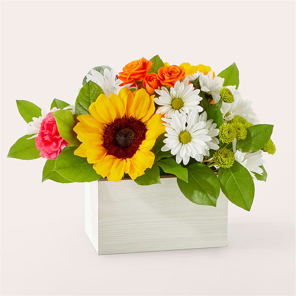 Sun-drenched Blooms Box Bouquet – ELENA'S FLOWERS, Cleveland OH