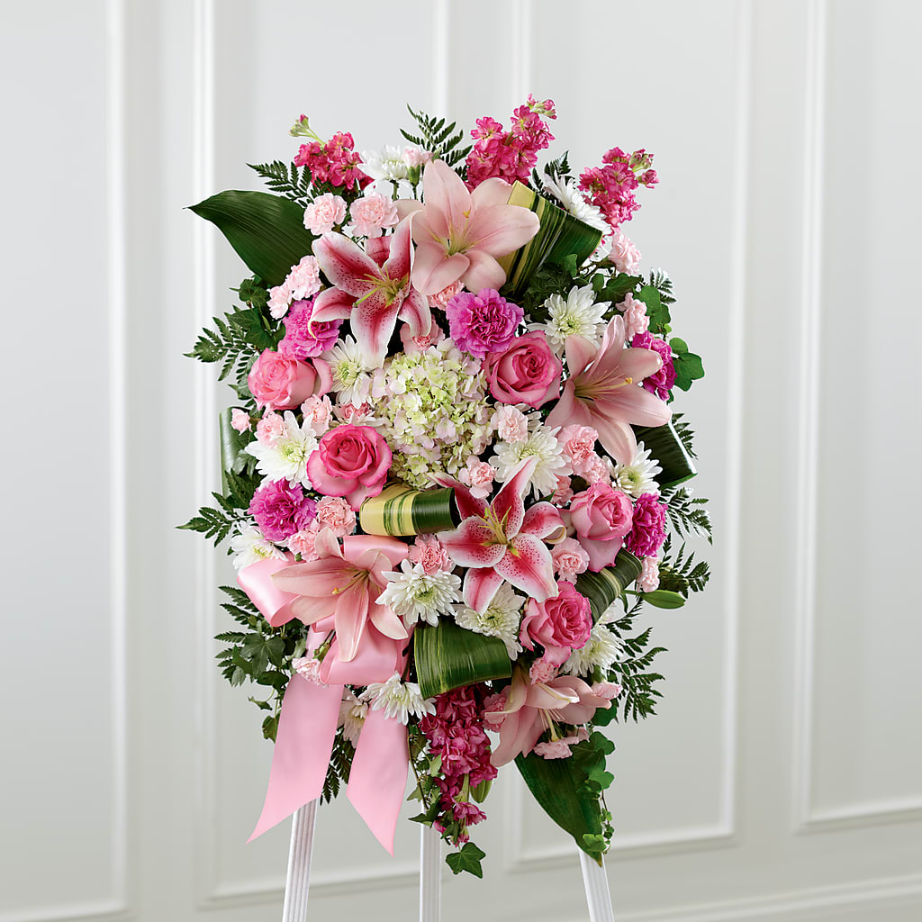 Comforting Standing Spray – ELENA'S FLOWERS, Cleveland OH