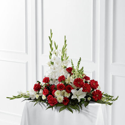 Crimson & White Arrangement – ELENA'S FLOWERS, Cleveland OH