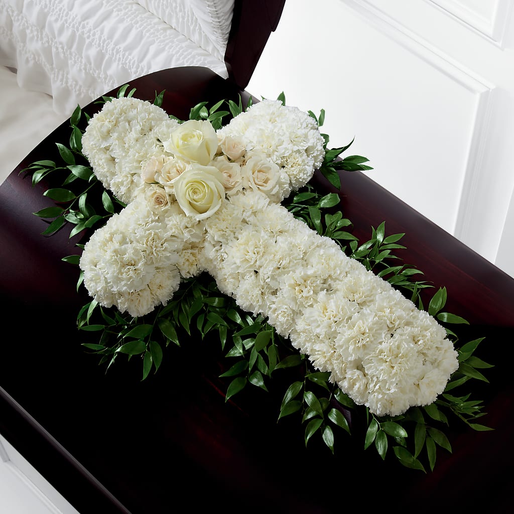 Peaceful Memories Casket Spray (Standard) – ELENA'S FLOWERS, Cleveland OH