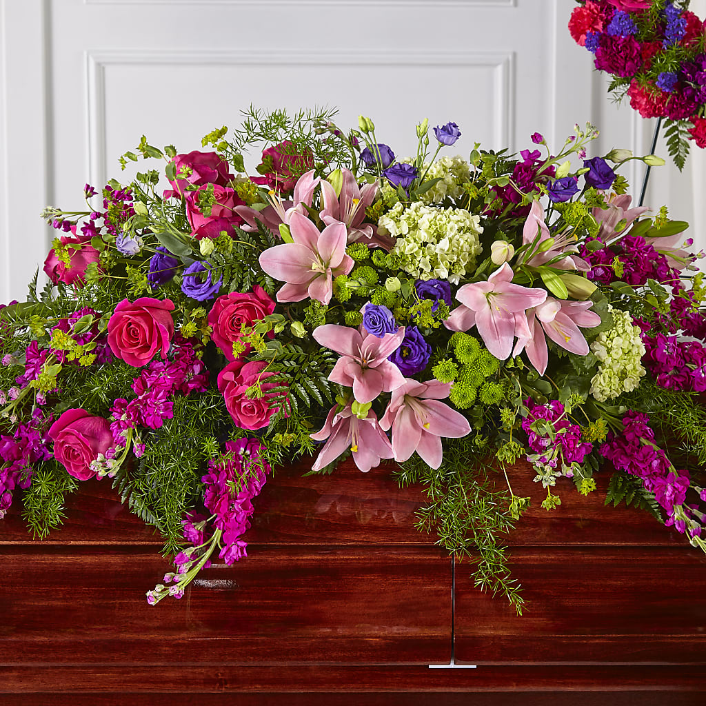 Radiant Tribute Casket Spray – ELENA'S FLOWERS, Cleveland OH