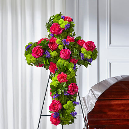 Tribute Rose Floral Cross – ELENA'S FLOWERS, Cleveland OH