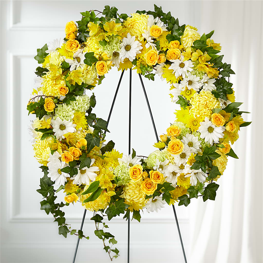 Golden Remembrance Wreath – ELENA'S FLOWERS, Cleveland OH