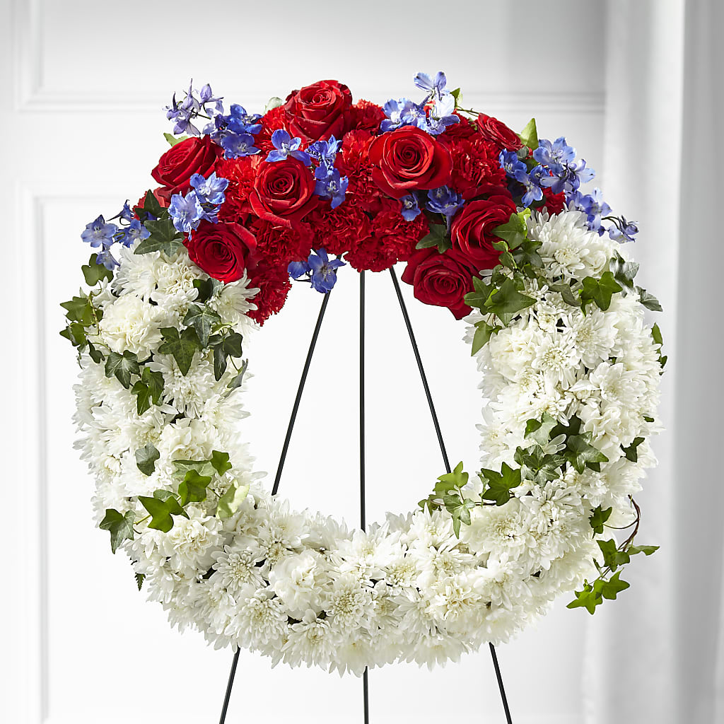 Patriotic Passion Wreath – ELENA'S FLOWERS, Cleveland OH