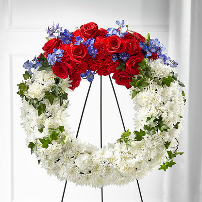 Patriotic Passion Wreath – ELENA'S FLOWERS, Cleveland OH