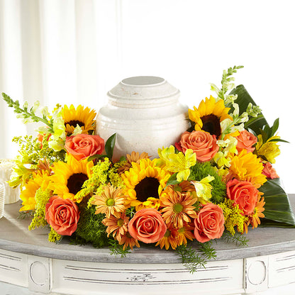 Faithful Sunflower Cremation Adornment – ELENA'S FLOWERS, Cleveland OH