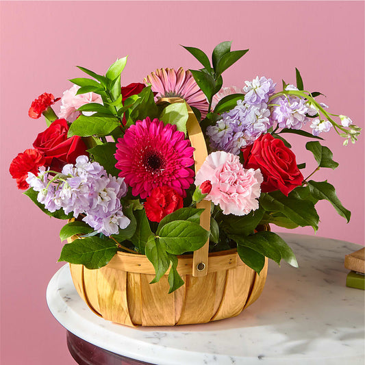 Pink Picnic Basket – ELENA'S FLOWERS, Cleveland OH