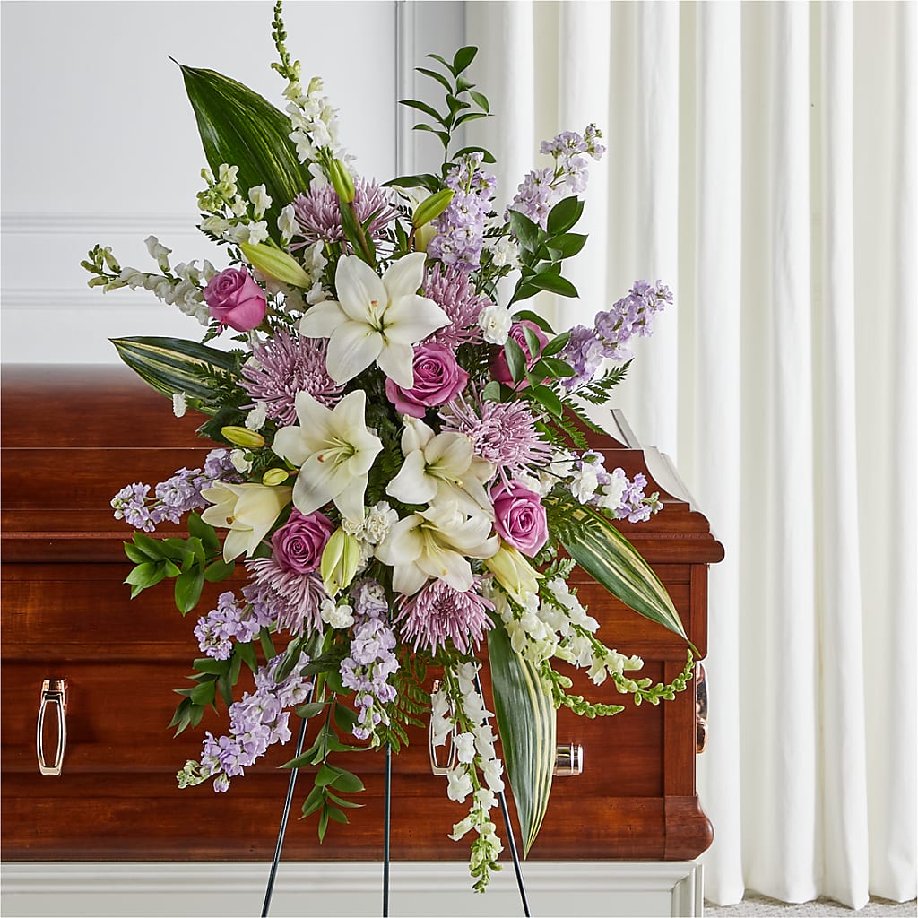 Grateful Hearts Standing Spray – ELENA'S FLOWERS, Cleveland OH