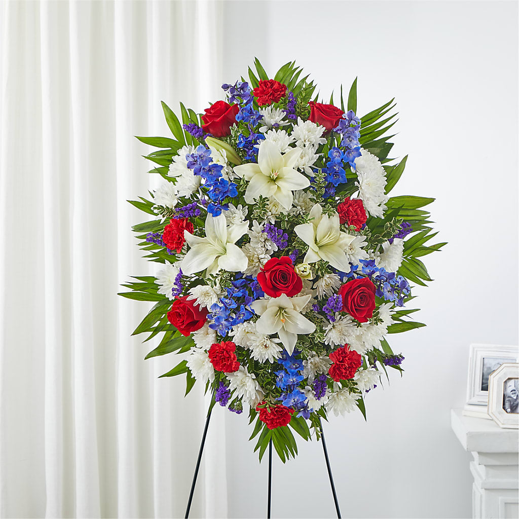 Cherished Service Standing Spray – ELENA'S FLOWERS, Cleveland OH