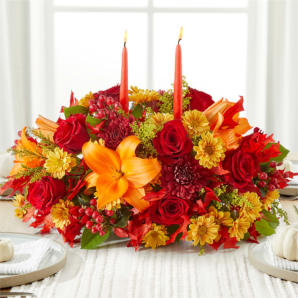 Autumn's Embrace Centerpiece – ELENA'S FLOWERS, Cleveland OH