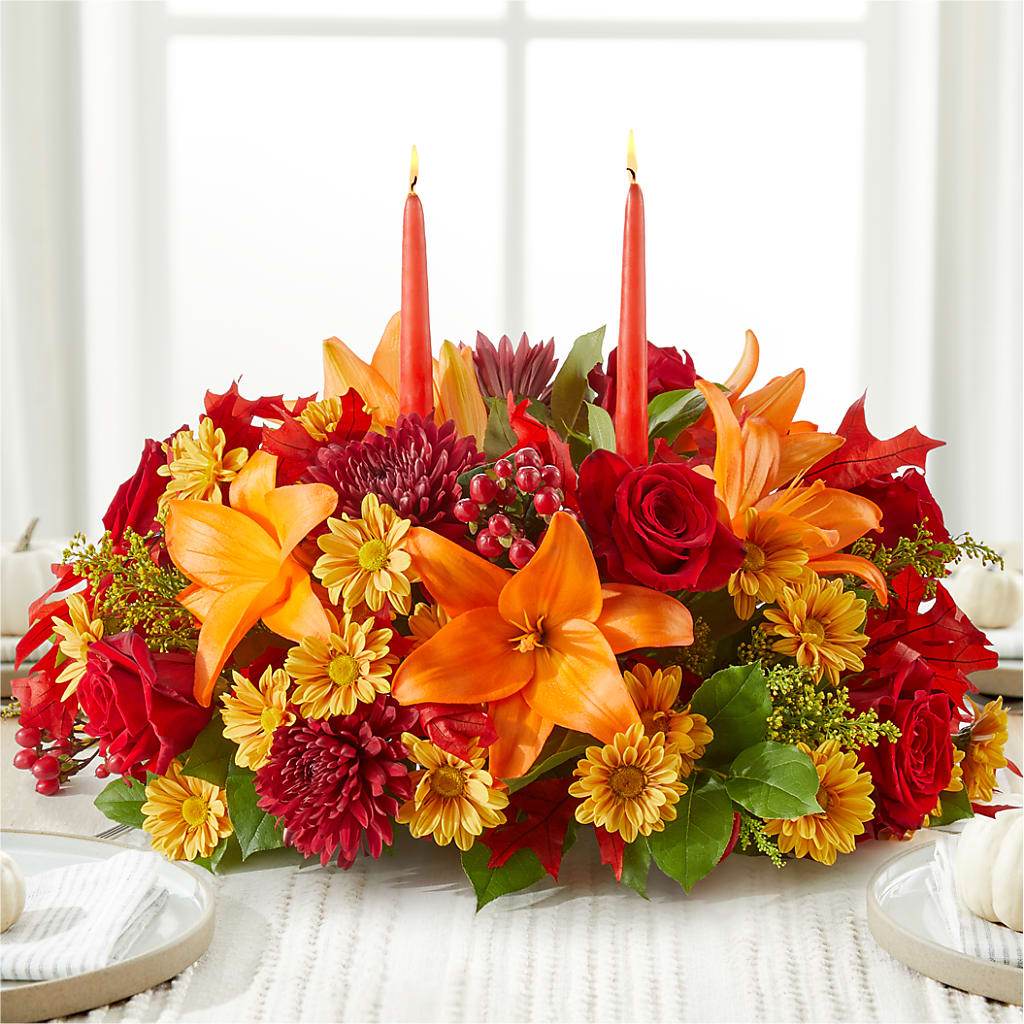 Autumn's Embrace Centerpiece – ELENA'S FLOWERS, Cleveland OH