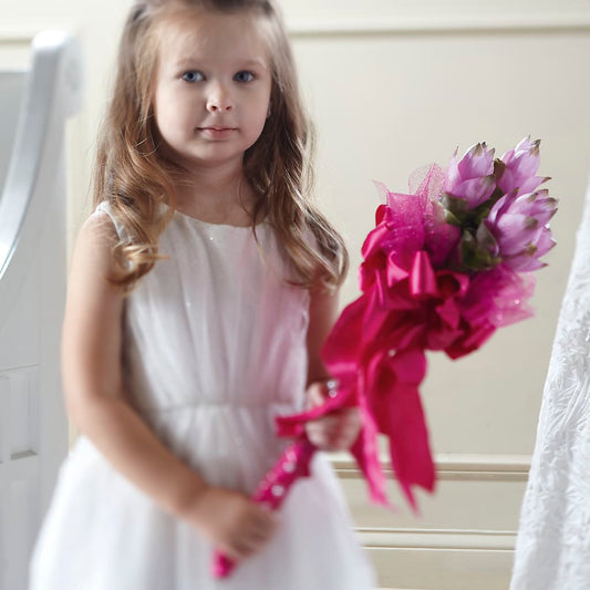 Sparkle Pink Flower Girl Bouquet – ELENA'S FLOWERS, Cleveland OH
